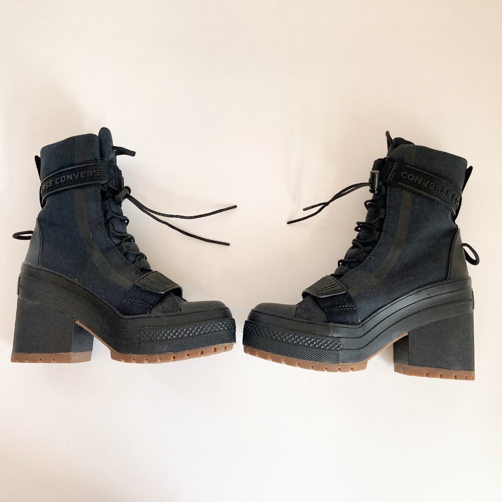 Converse Chuck Taylor All Star GR82 Extra-High Black Gum Women Platform Boot S 5 - Picture 3 of 14